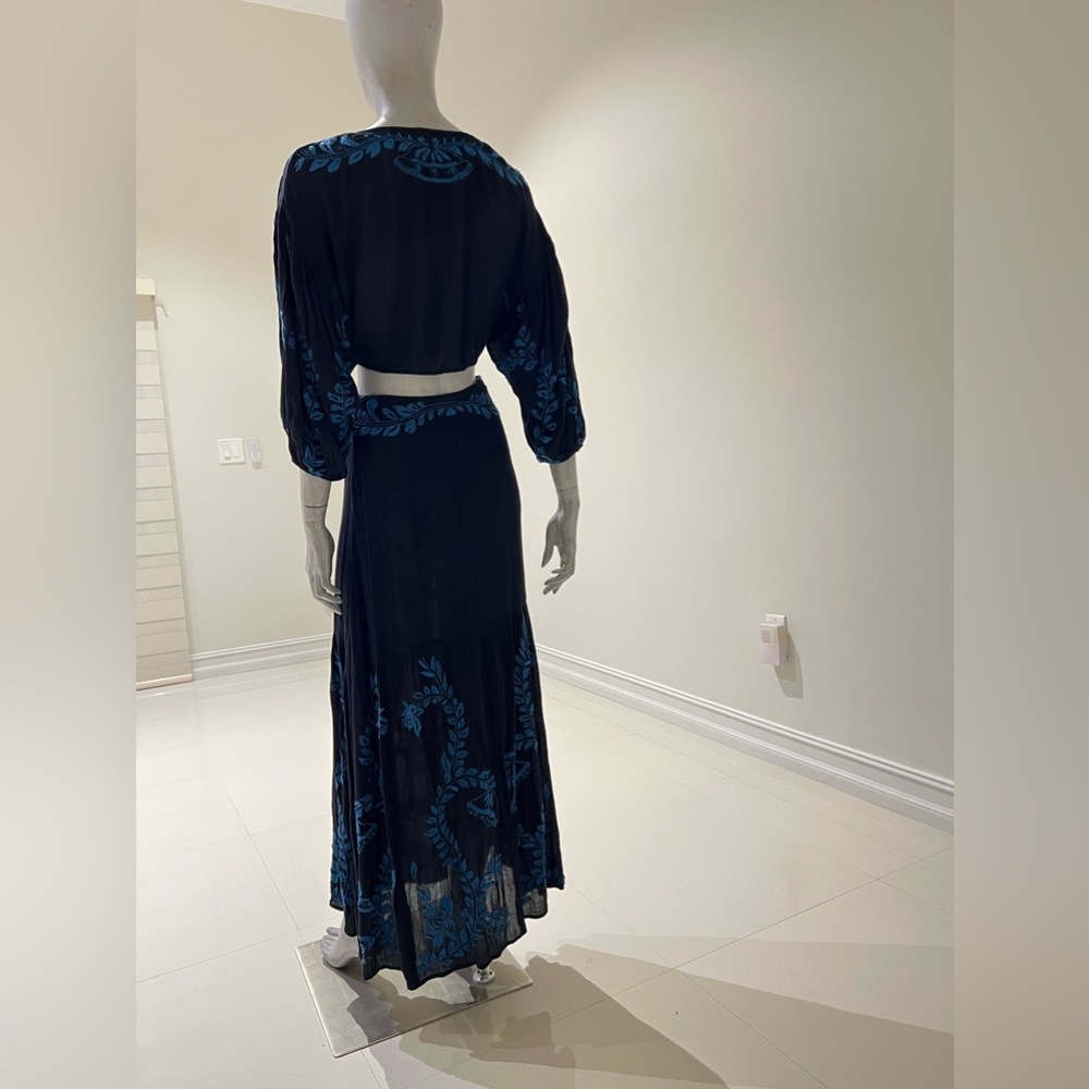 Free People Embroidered Maxi Skirt with crop top set $398 New - Picture 4 of 9
